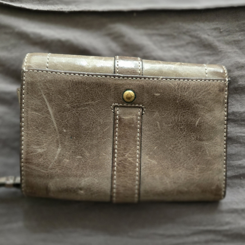 Vintage Coach Gray Leather Buckle Snap Folding Wallet - Picture 2 of 5